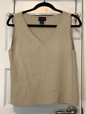 Two twenty five khaki v-neck sweater tank top (M)